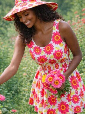 Drunken Tango Sleeveless Smocked Waist Pullover Sundress  XXL
